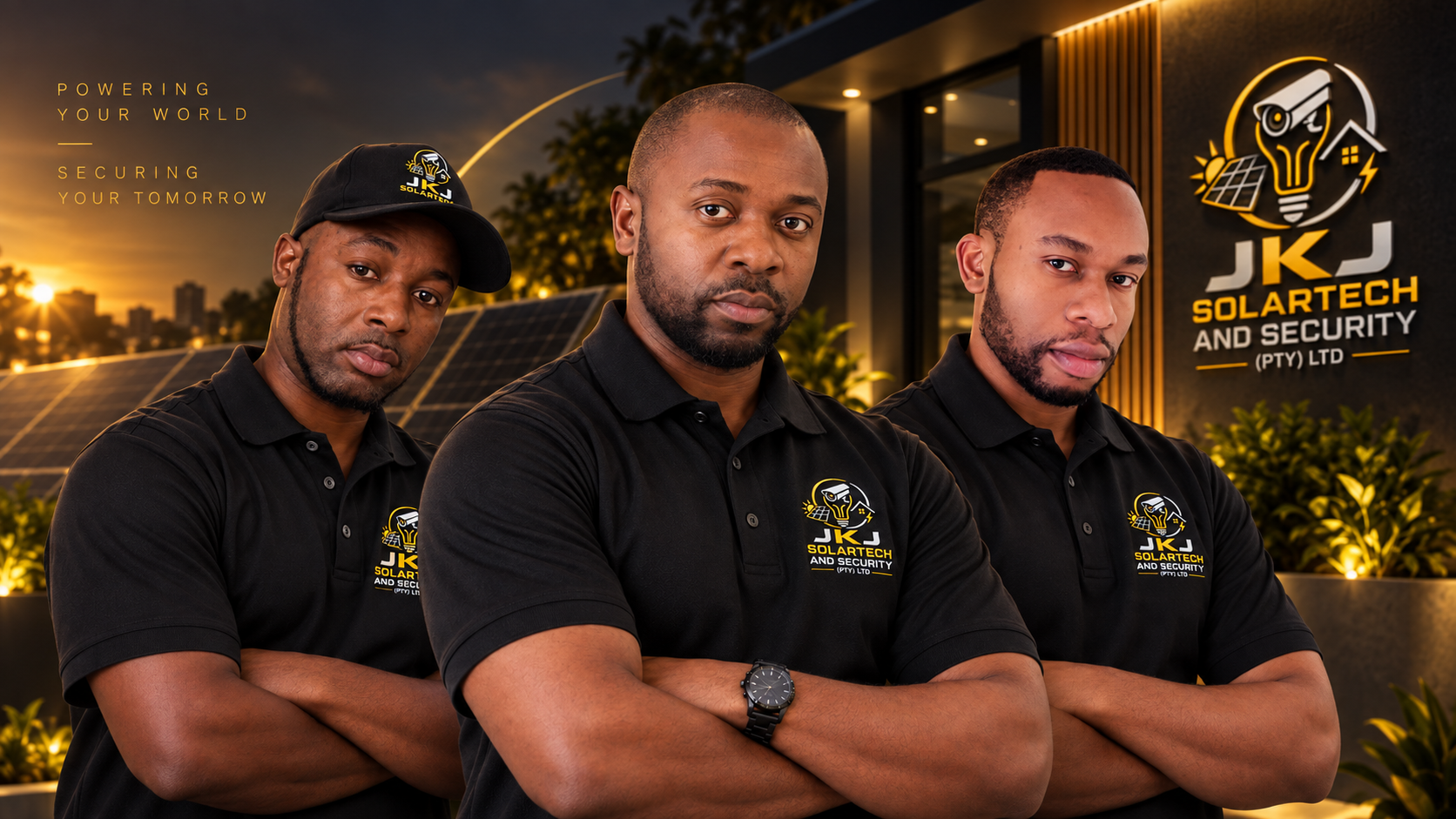 JKJ Solartech team in branded uniforms